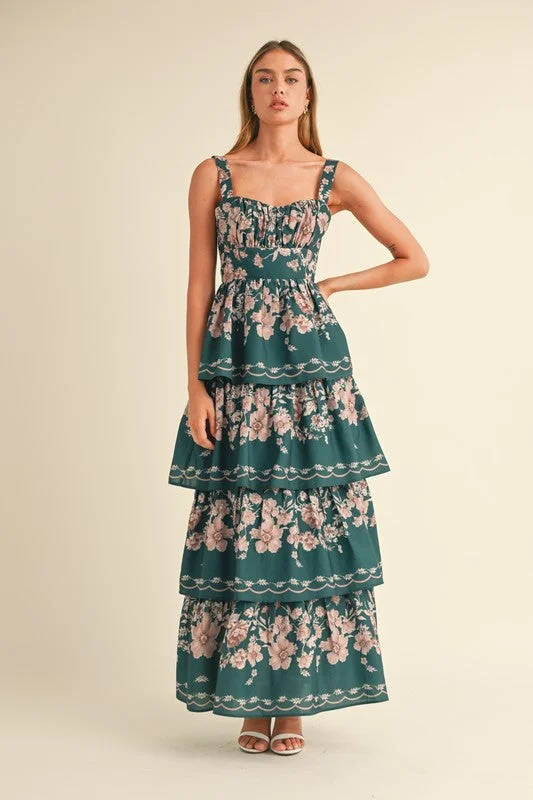 Cadence Floral Tiered Maxi Dress