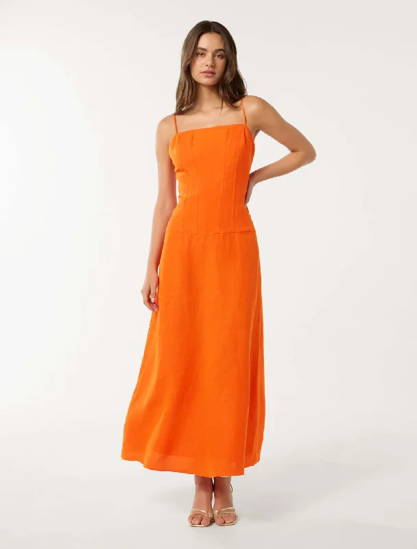 Flora Drop Waist Maxi Dress