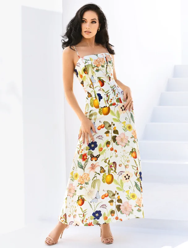 Flora Drop Waist Maxi Dress