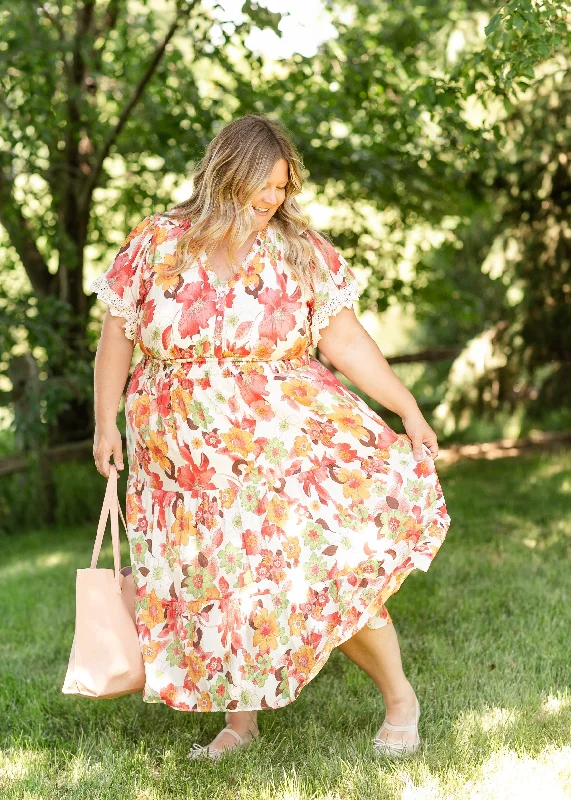 Floral Print Smock Waist Tiered Maxi Dress - FINAL SALE