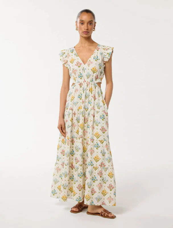 Isabel Petite Waist Cutout Maxi Dress