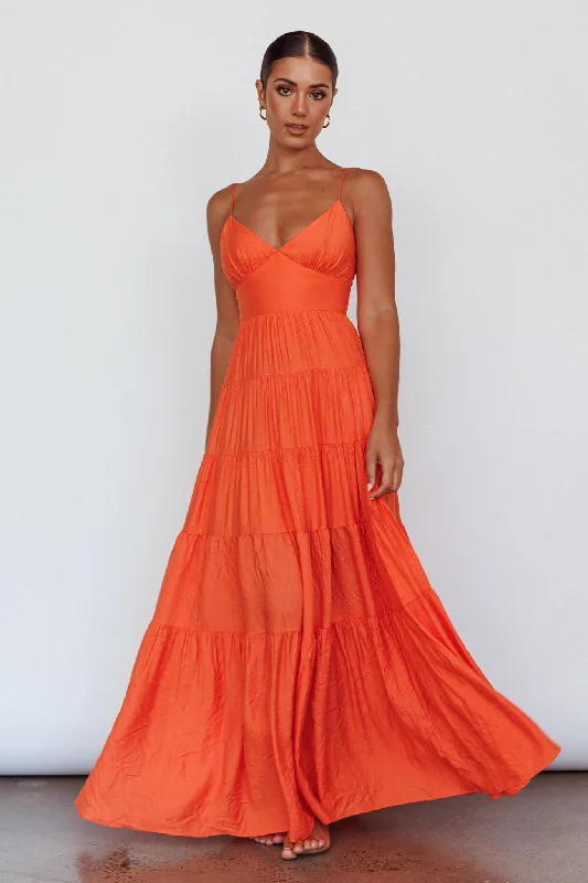 Main Attraction Cami Strap Maxi Dress Tangerine