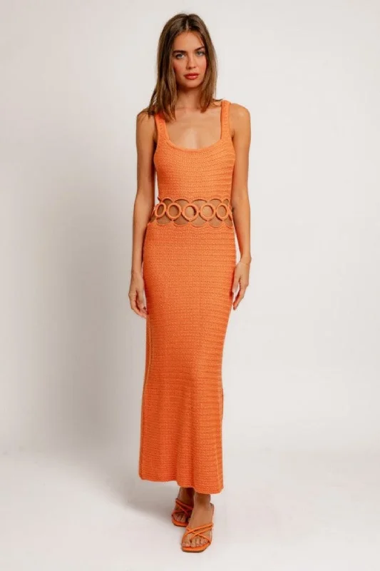 Bali Square Neck Sleeveless Crochet Midi Dress - Final Sale