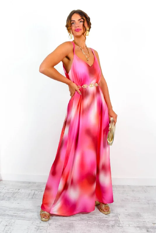 Shes A Beauty - Red Tie Dye Maxi Dress