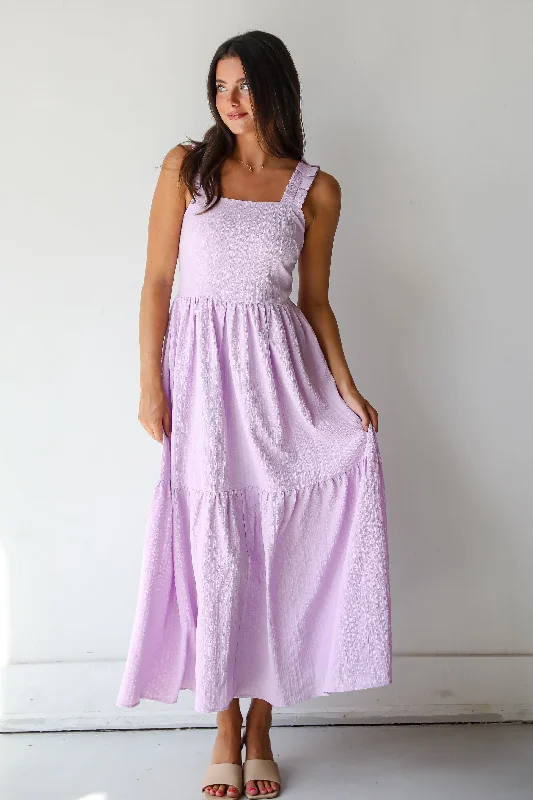 FINAL SALE - Truly Magnetic Lavender Tiered Maxi Dress