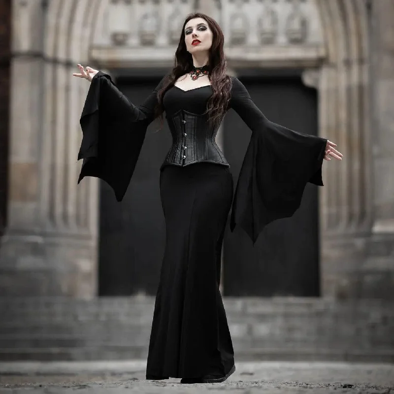 Women's Gothic Batwing Sleeved Mermaid Long Dress