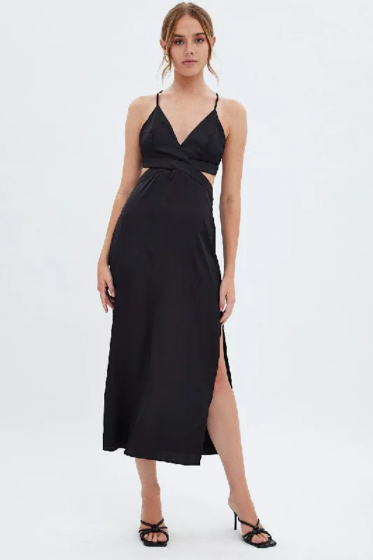 Black Cutout Midi Dress