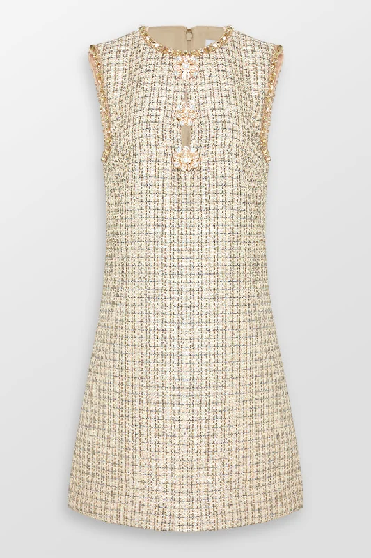 Embellished Boucle Mini Dress