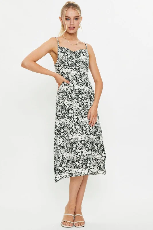 Print Slip Midi Dress