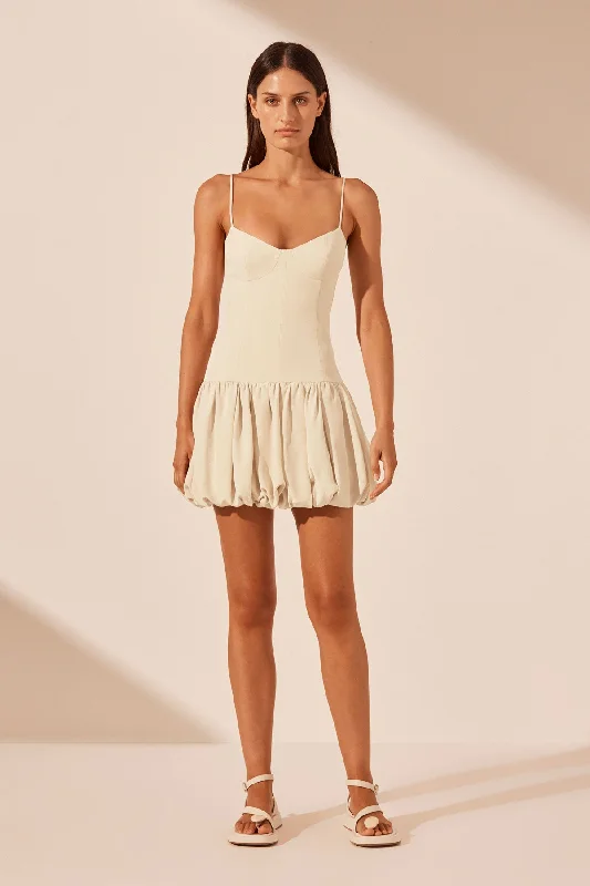 VENTO BUSTIER BUBBLE MINI DRESS - BONE