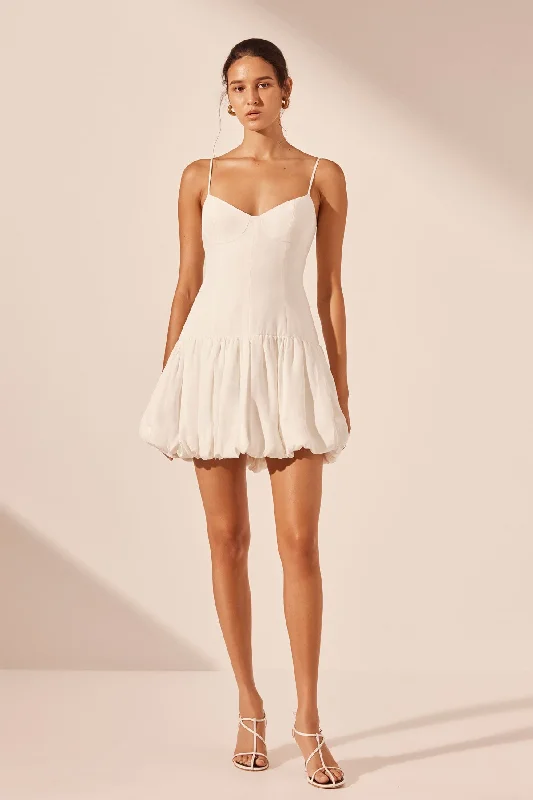 VENTO BUSTIER BUBBLE MINI DRESS - IVORY