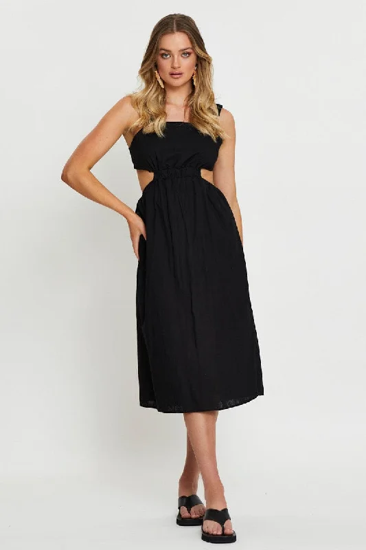 Black Midi Dress Sleeveless