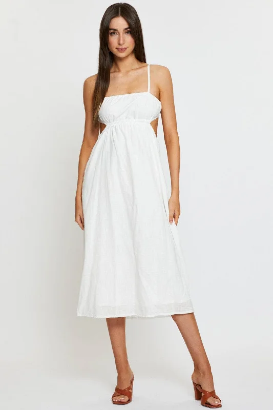 White Midi Dress Sleeveless